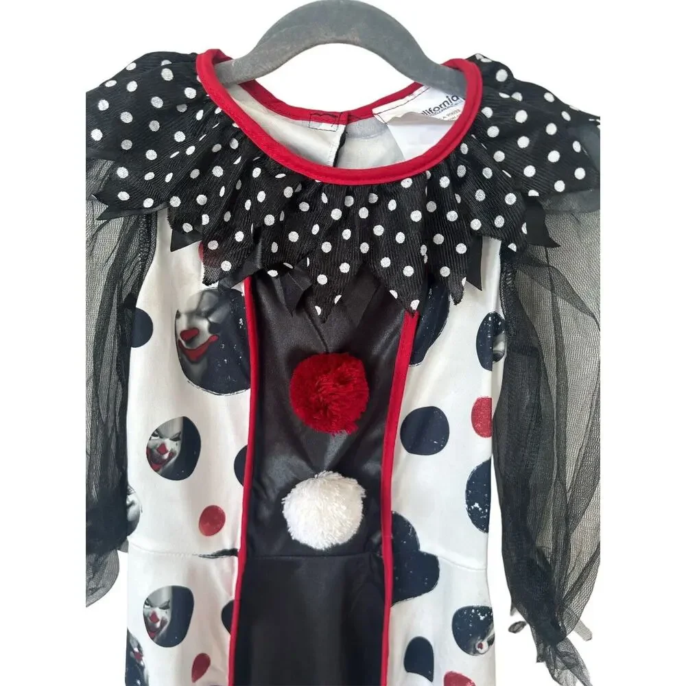 California Costume‎ Creepy Clown Costume Girls Size Small  Halloween Goth Scary